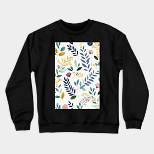 Floral Garden Botanical Print with Spring Flowers and Leaves Crewneck Sweatshirt